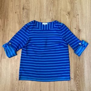 Calvin Klein - Blue Striped Silky Blouse